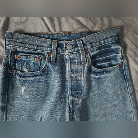 LEVI'S 501 Distressed Skinny Jeans | SZ 24 x 28 - Picture 3 of 9